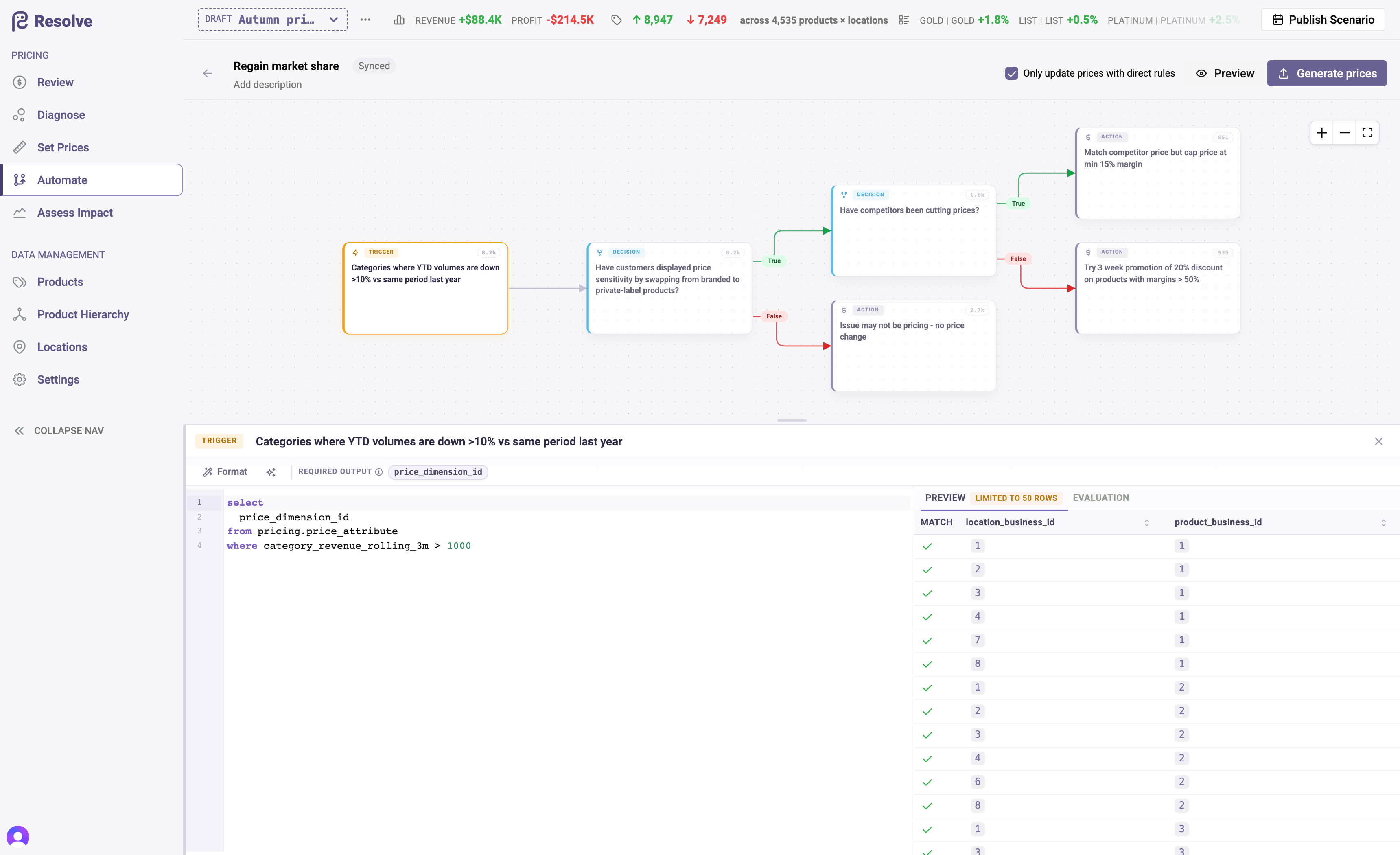 Node logic editor